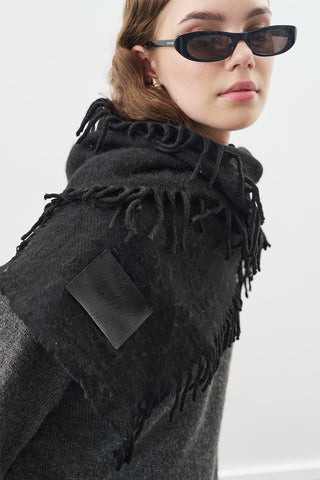 Fringed Scarf Black