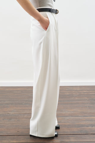 Dona Pleated Palazzo Trousers Ecru