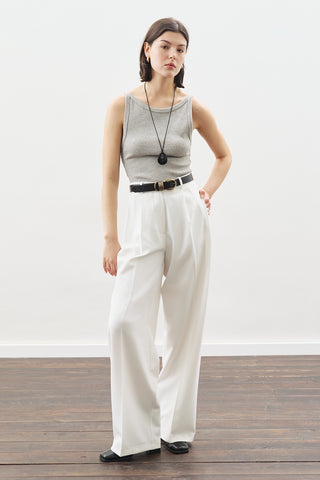 Dona Pleated Palazzo Trousers Ecru