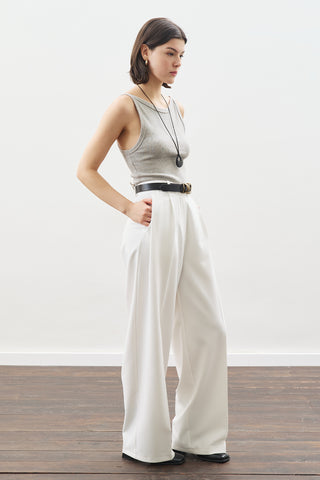 Dona Pleated Palazzo Trousers Ecru