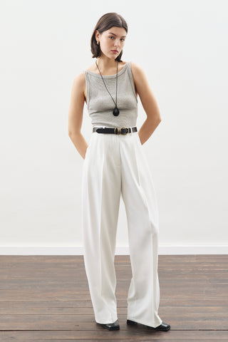 Dona Pleated Palazzo Trousers Ecru