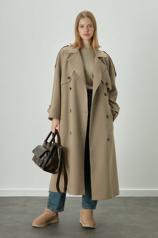 Premium Oversize Trench Coat Light Beige