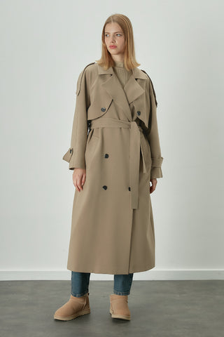 Premium Oversize Trench Coat Light Beige
