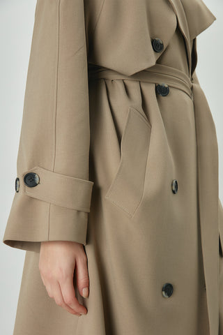 Premium Oversize Trench Coat Light Beige