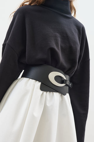 Wide Buckle Belt Black