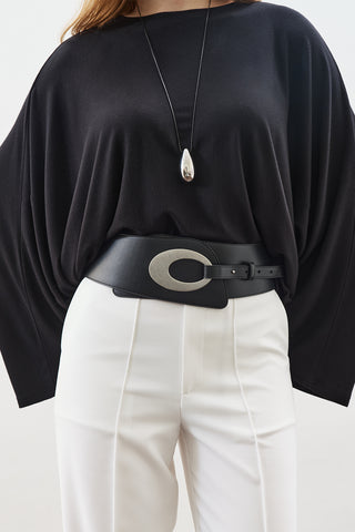 Wide Buckle Belt Black