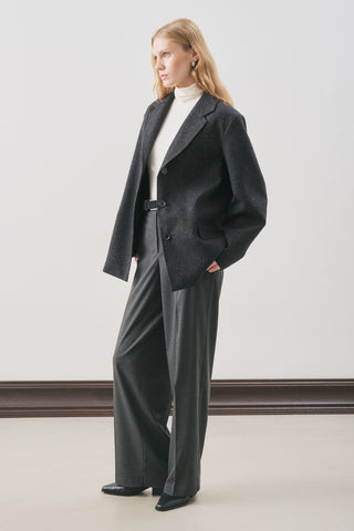 Norris Wool Blazer Dark Grey Melange