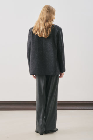 Norris Wool Blazer Dark Grey Melange