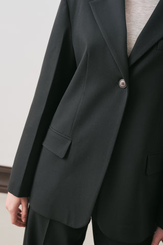 Jun Single-Button Blazer Black