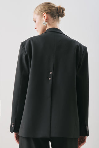 Jun Single-Button Blazer Black