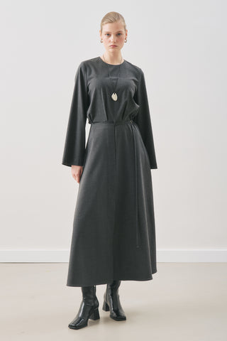 Wrap-Skirt Classic Dress Anthracite