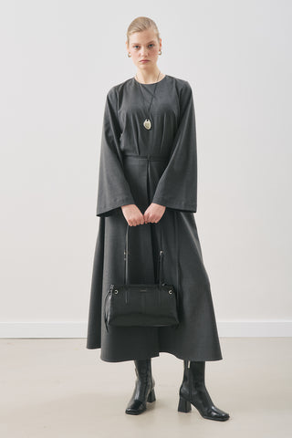 Wrap-Skirt Classic Dress Anthracite