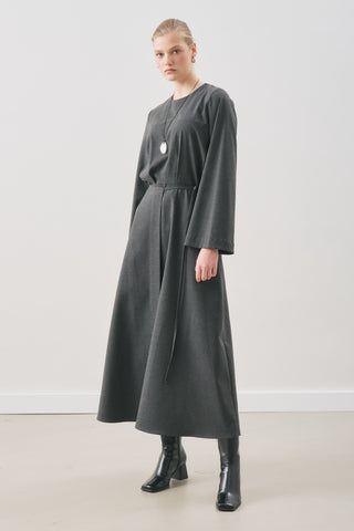 Wrap-Skirt Classic Dress Anthracite