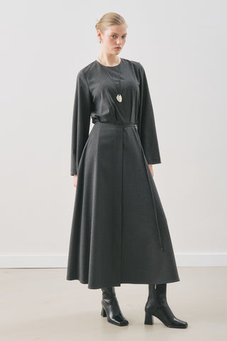 Wrap-Skirt Classic Dress Anthracite