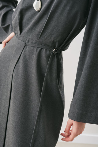 Wrap-Skirt Classic Dress Anthracite