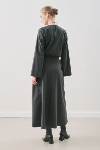 Wrap-Skirt Classic Dress Anthracite