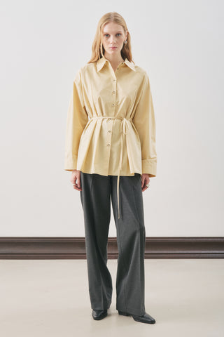 Panelled Design Shirt Soft Yellow