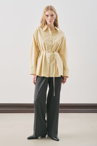 Panelled Design Shirt Soft Yellow