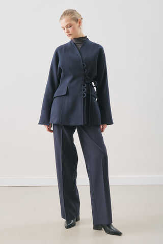 UZUN PAÇA STRAIGHT PANTOLON LACİVERT