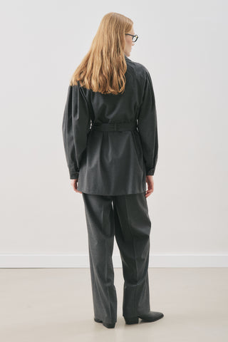 Belted Wide-Sleeve Shirt Anthracite