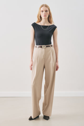 Dina Pleated Trousers Beige