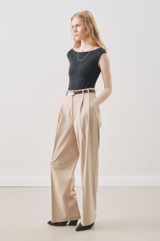 Dina Pleated Trousers Beige