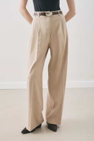 Dina Pleated Trousers Beige