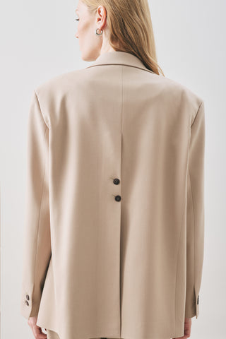 Jun Single-Button Blazer Beige