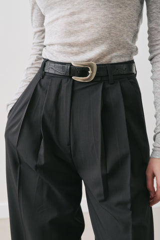 Classic Pleated Trousers Black