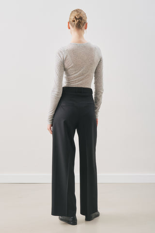 Classic Pleated Trousers Black
