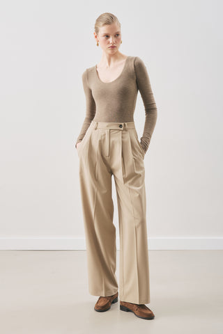 Classic Pleated Trousers Pistachio