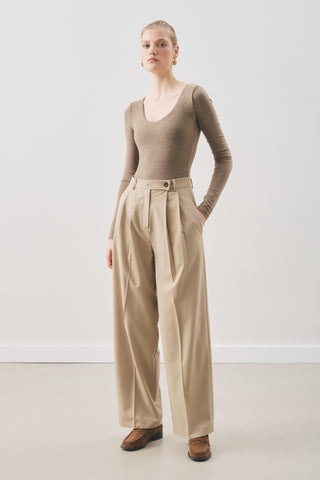 Classic Pleated Trousers Pistachio
