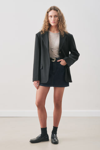 Jun Single-Button Blazer Black