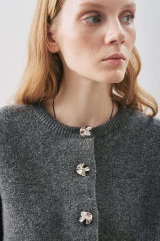 Button-Detail Cardigan Anthracite
