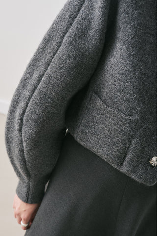 Button-Detail Cardigan Anthracite