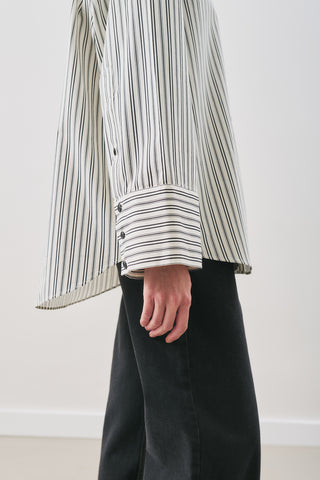 Oversized Striped Shirt Black Stripe
