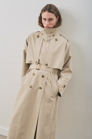 Zurich Oversized Trench Coat Sand