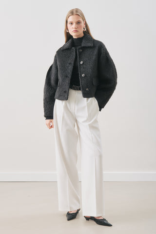 Bouclé Short Coat Black