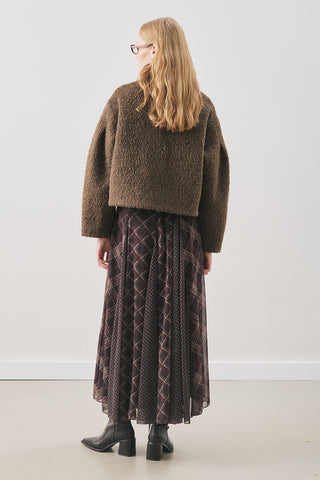 Bouclé Short Coat Brown