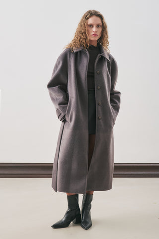 Premium Wool Long Coat Anthracite