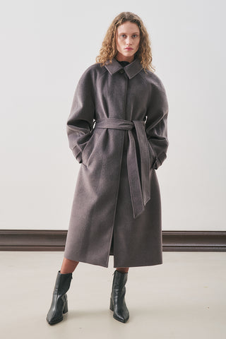 Premium Wool Long Coat Anthracite