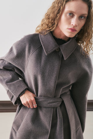 Premium Wool Long Coat Anthracite