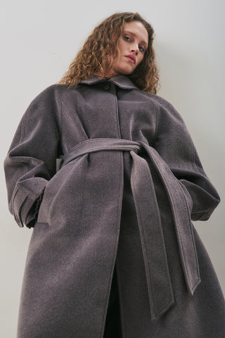 Premium Wool Long Coat Anthracite