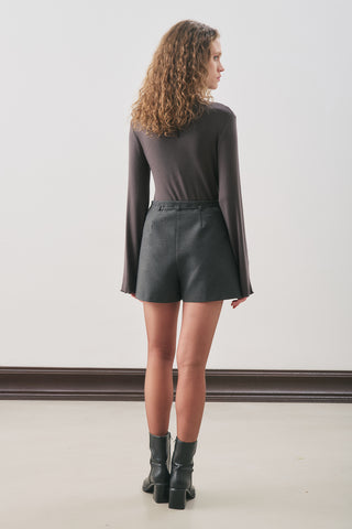 Belted Mini Skirt Anthracite