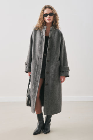 Rai Oversized Wool Coat Anthracite