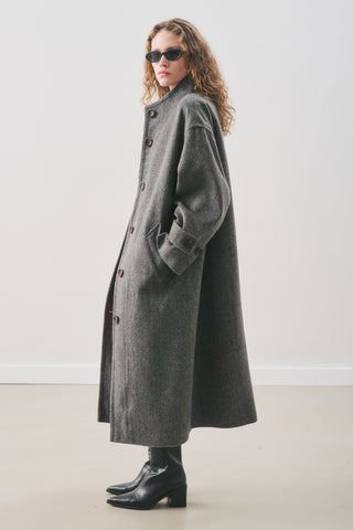 Rai Oversized Wool Coat Anthracite
