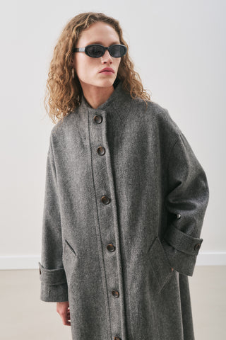 Rai Oversized Wool Coat Anthracite