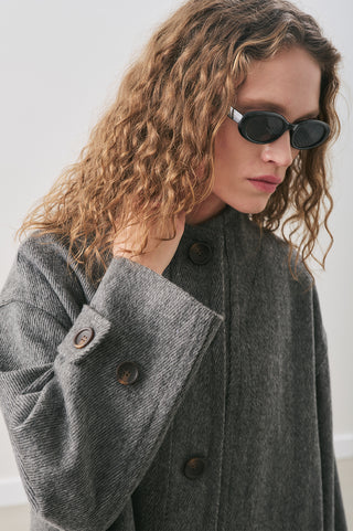 Rai Oversized Wool Coat Anthracite
