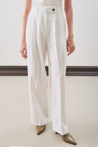 Classic Pleated Trousers Ecru