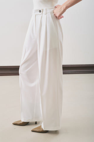 Classic Pleated Trousers Ecru